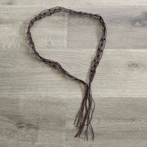 Brown cord macrame belt